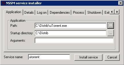 uTorrent as Windows Service NSSM